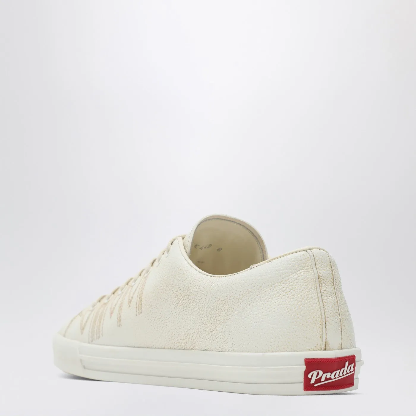 Talc-Coloured Leather Sneakers sold by Wanan Luxury product image thumbnail 2