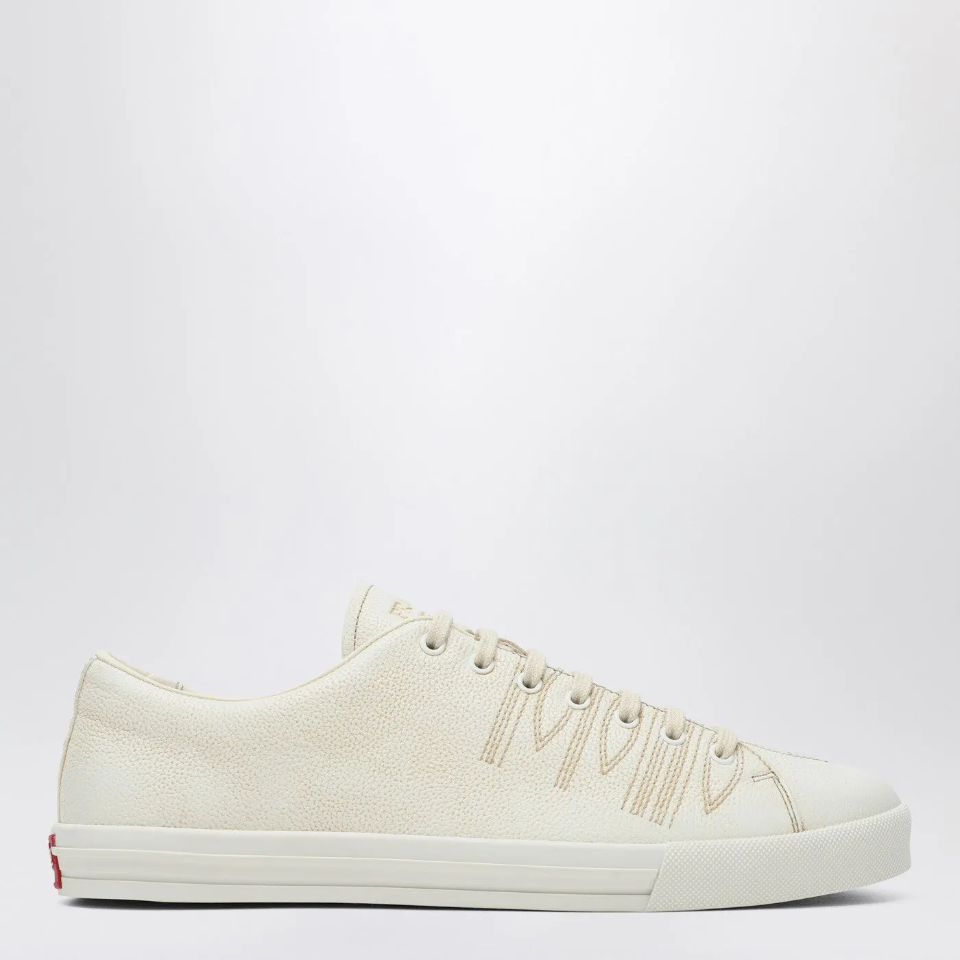 Talc-Coloured Leather Sneakers sold by Wanan Luxury