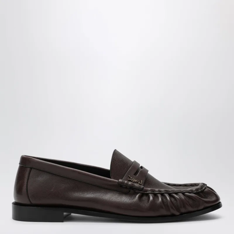 Brown Le Loafer Leather Loafers made by Yves Saint Laurent