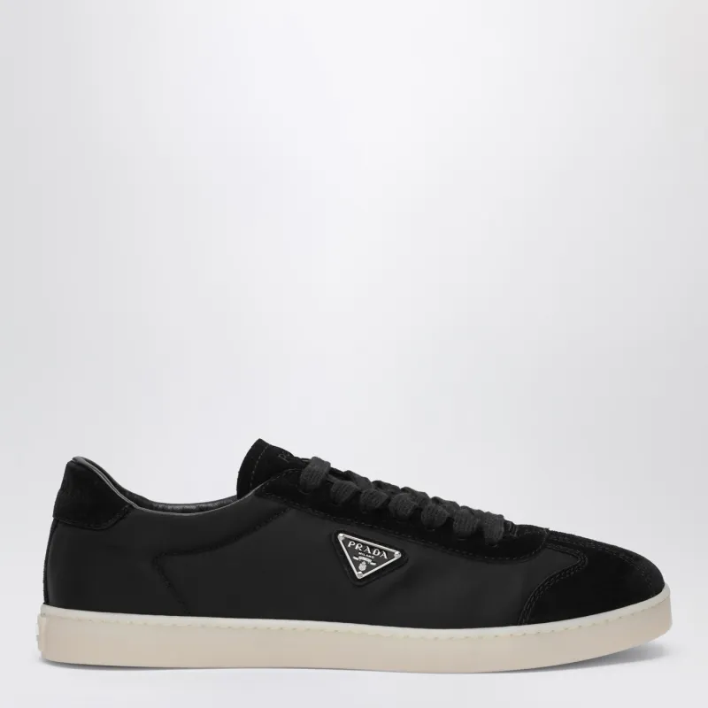 Black Fabric And Suede Sneakers made by Prada