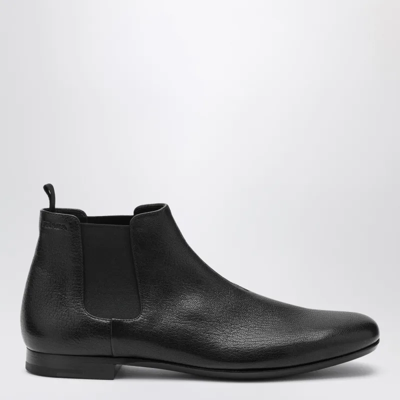 Black Leather Chelsea Boots made by Prada