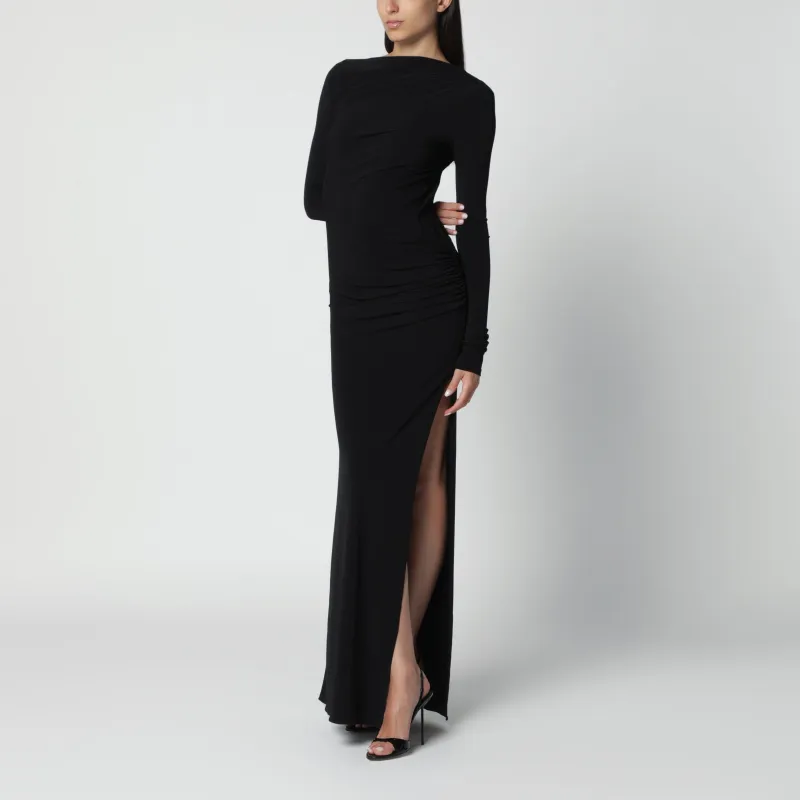 Open-Back Stretch Jersey Maxi Dress made by The Andamane