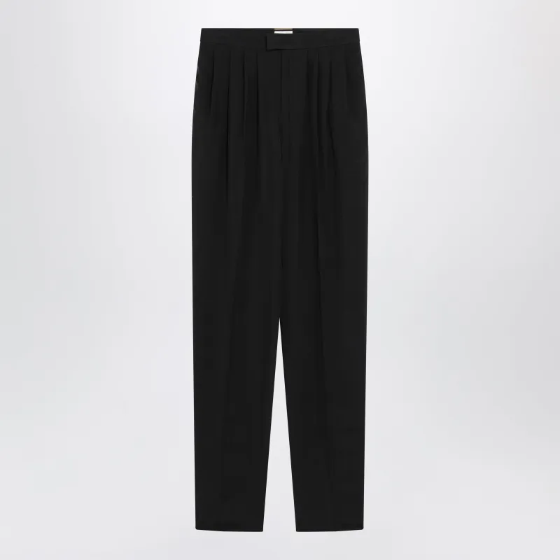 Tailored Trousers In Black Habutai Silk made by Yves Saint Laurent