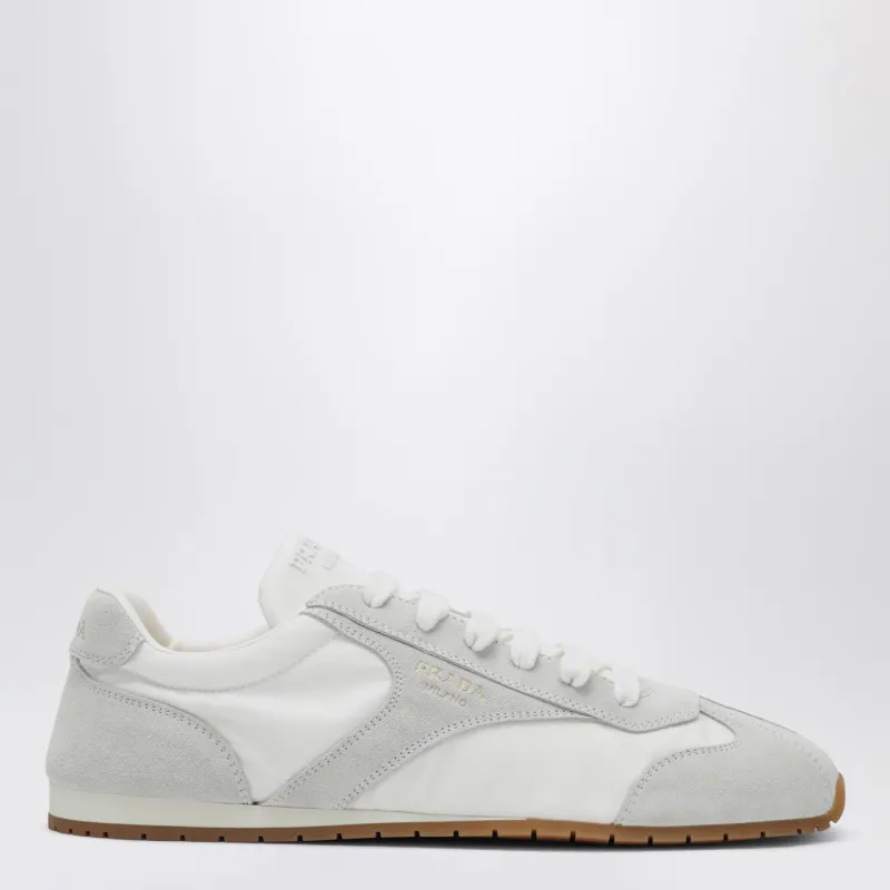 White Sneakers With Suede Inserts made by Prada