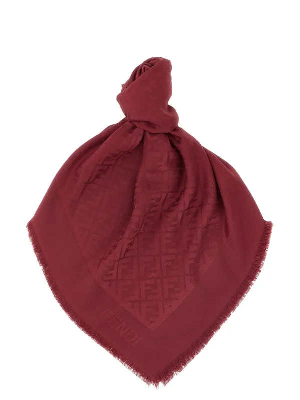 Ff Shawl Scarves And Foulards Bordeaux made by Fendi