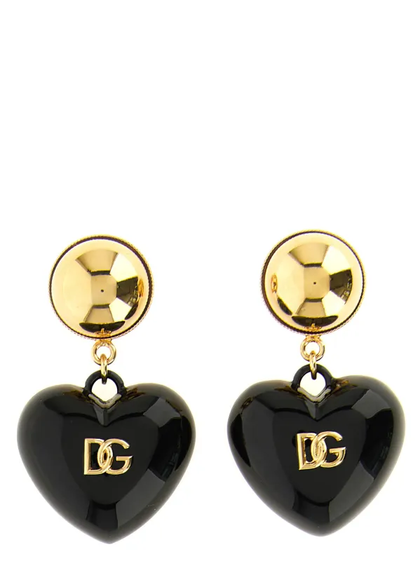 Dg Heart Earrings Jewelry Black made by Dolce & Gabanna