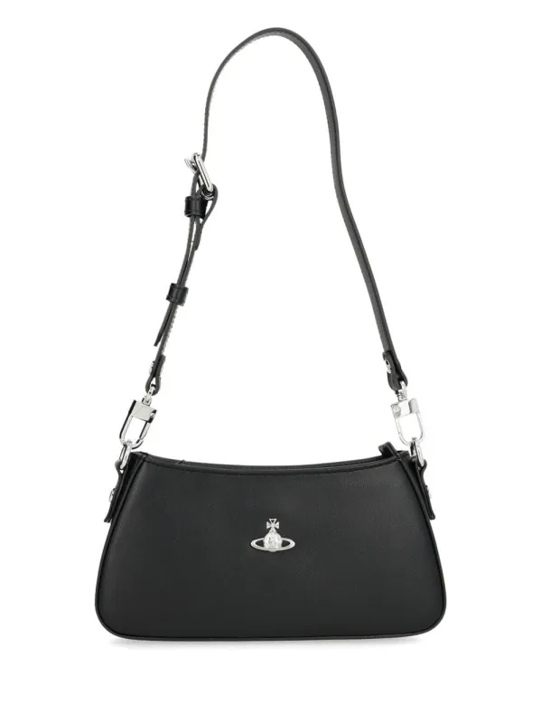 Tasha Shoulder Phone Bag Black made by Vivienne Westwood