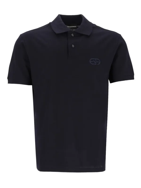 Cotton Jersey Polo Shirt Blue made by Emporio Armani