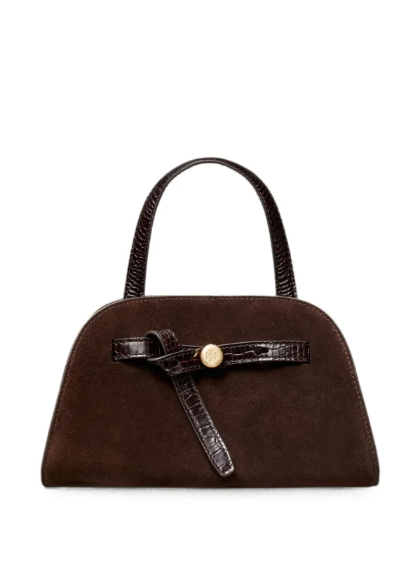 Romy Small Suede Leather Boston Bag made by Tory Burch