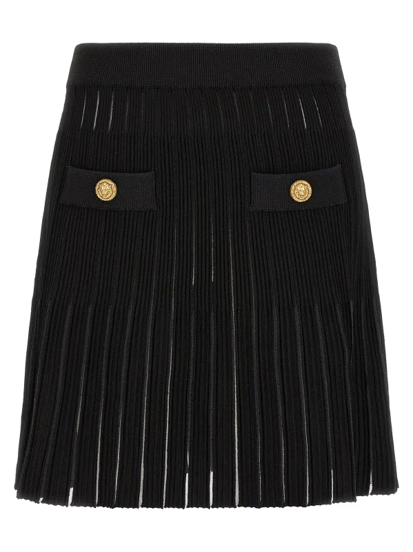 Pleated Skirt Black made by Balmain