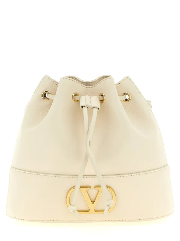 Valentino Garavani Vlogo Signature Sechiello Bag White made by Valentino Garavani