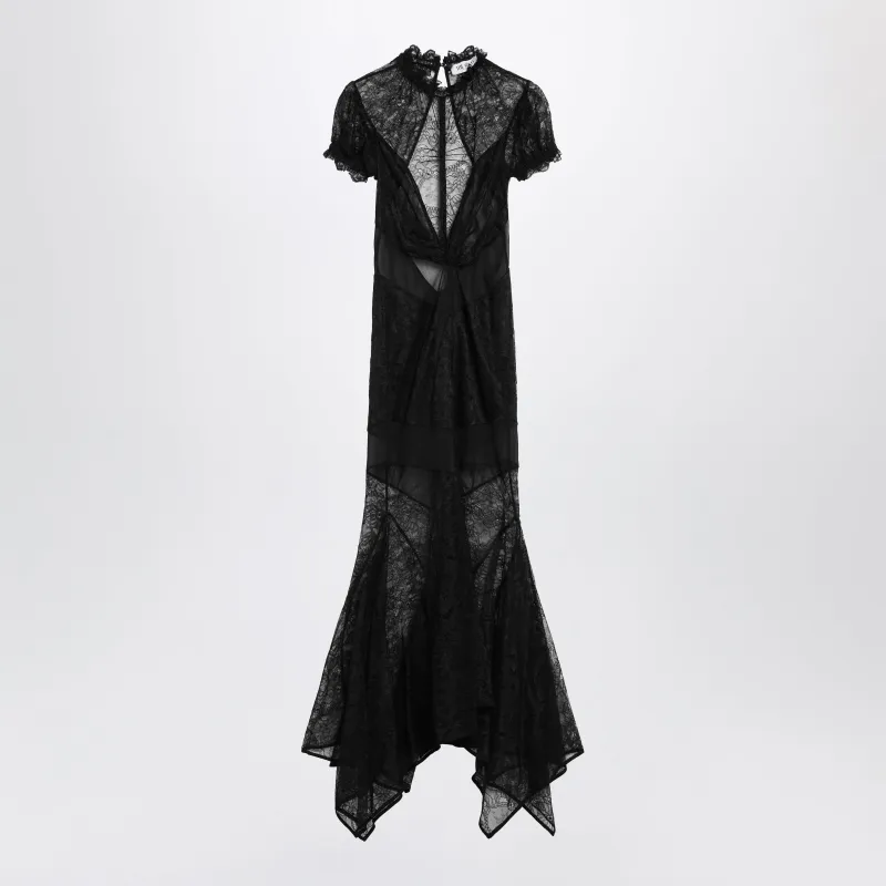 Black Semi-Sheer Lace Midi Dress made by The Attico