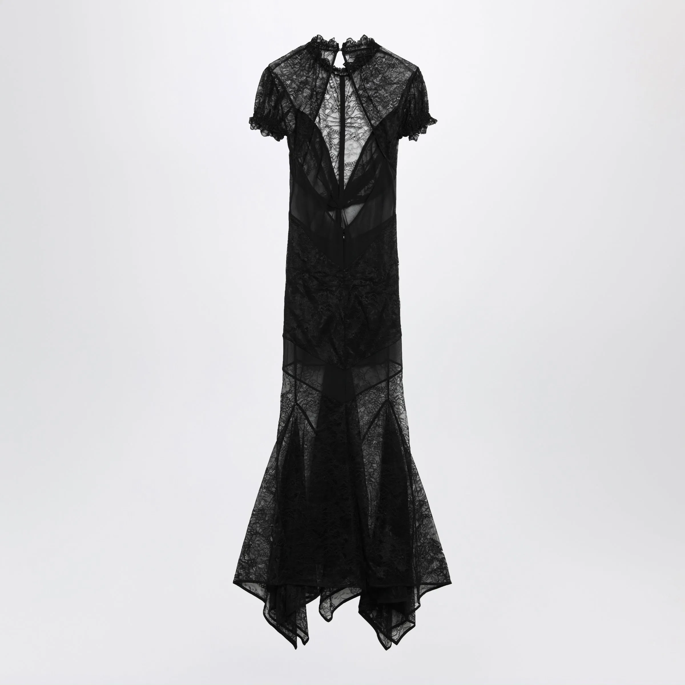 Black Semi-Sheer Lace Midi Dress sold by Wanan Luxury product image thumbnail 2
