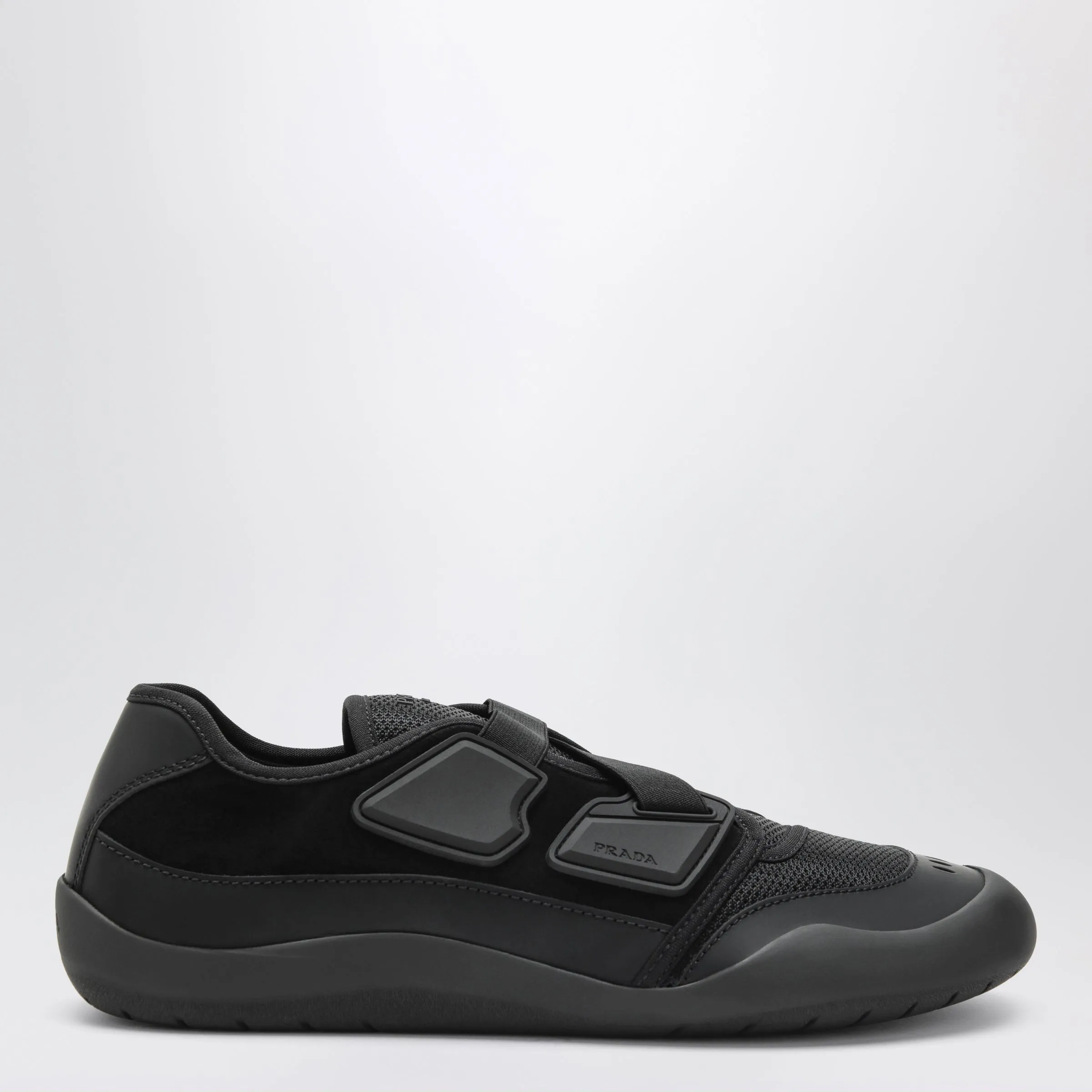 Speedrock Black Leather And Mesh Sneakers sold by Wanan Luxury
