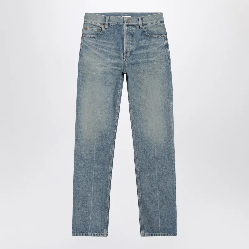 Straight-Leg Medium Blue Denim Jeans made by Yves Saint Laurent