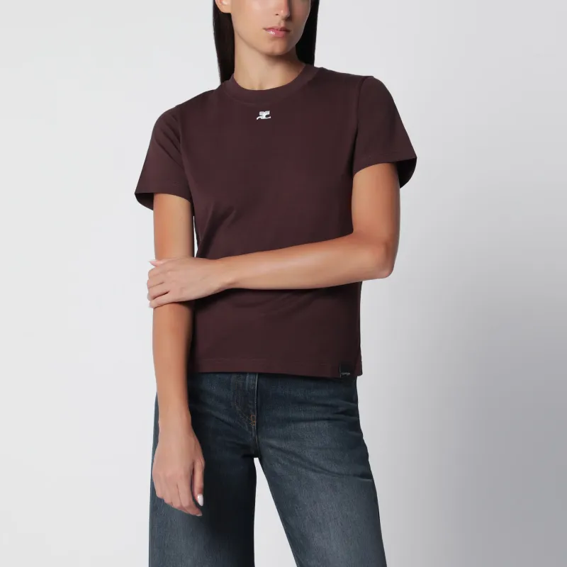 Ac Regular Burnt Red Cotton T-Shirt made by Courreges