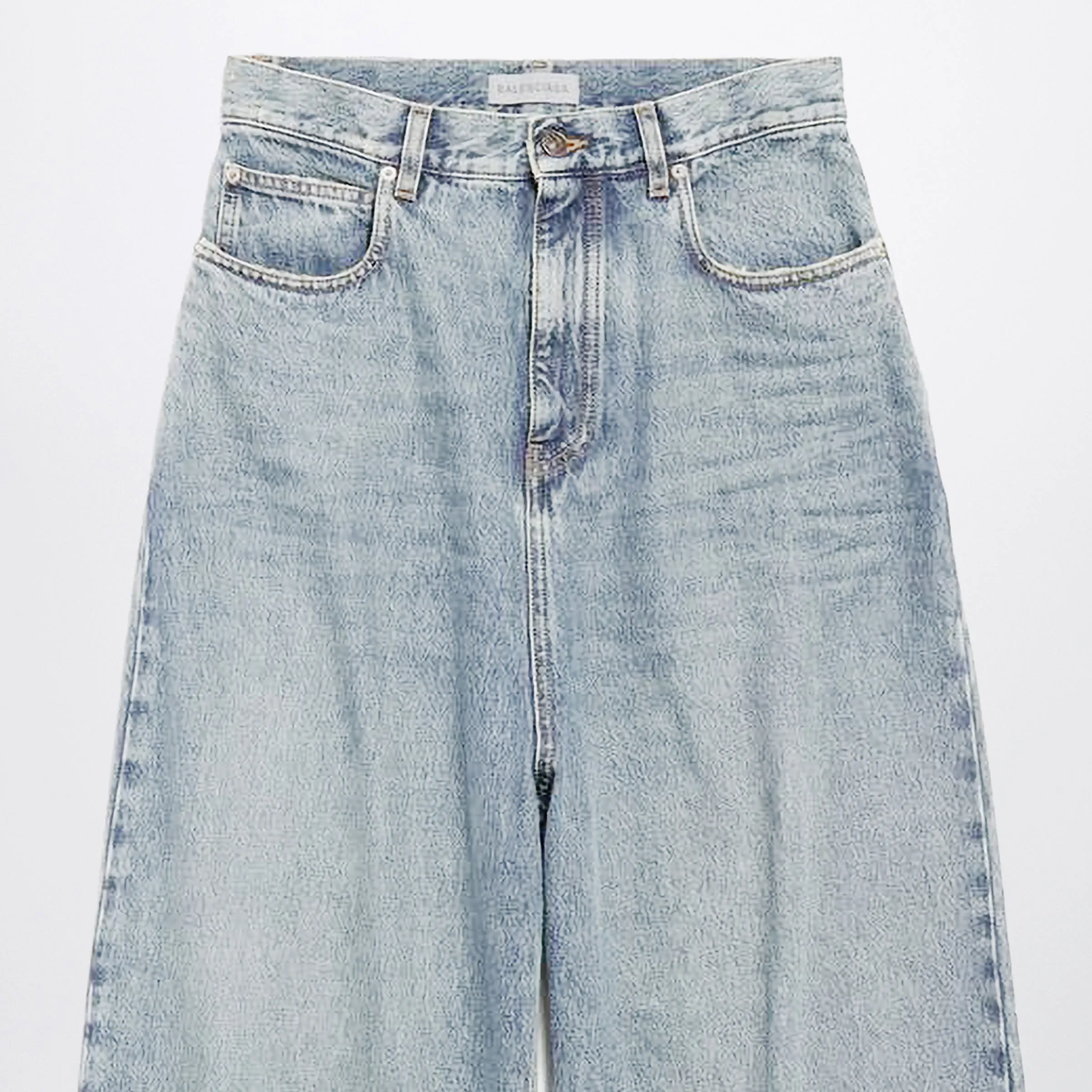 Wide-Leg Light Blue Cotton Jeans sold by Wanan Luxury product image thumbnail 2