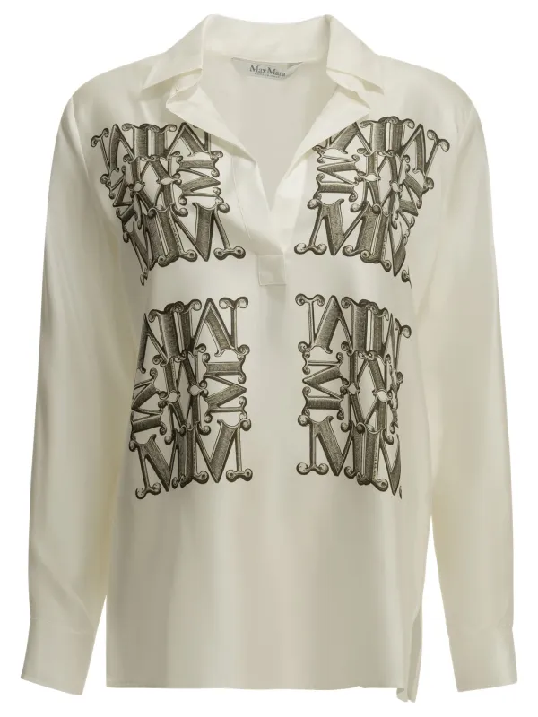 Silk Blouse Shirts White made by MaxMara