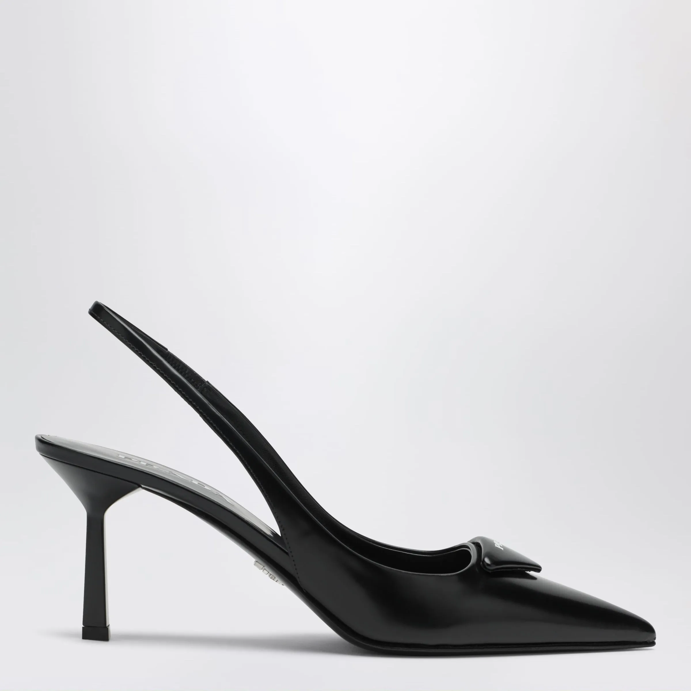 Slingback Pumps In Black Brushed Leather sold by Wanan Luxury