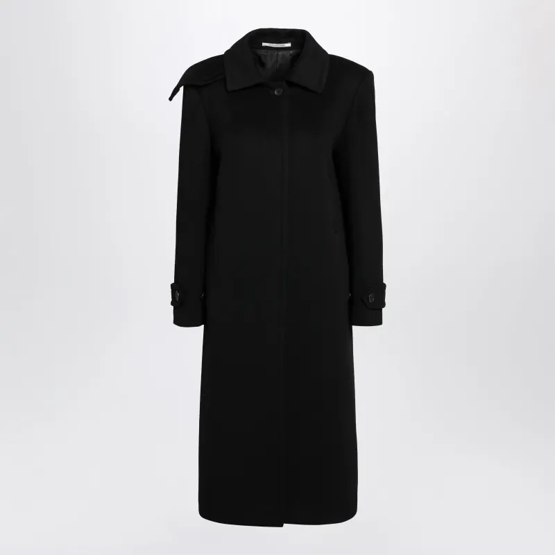 Single-Breasted Black Wool Coat made by Tagliatore