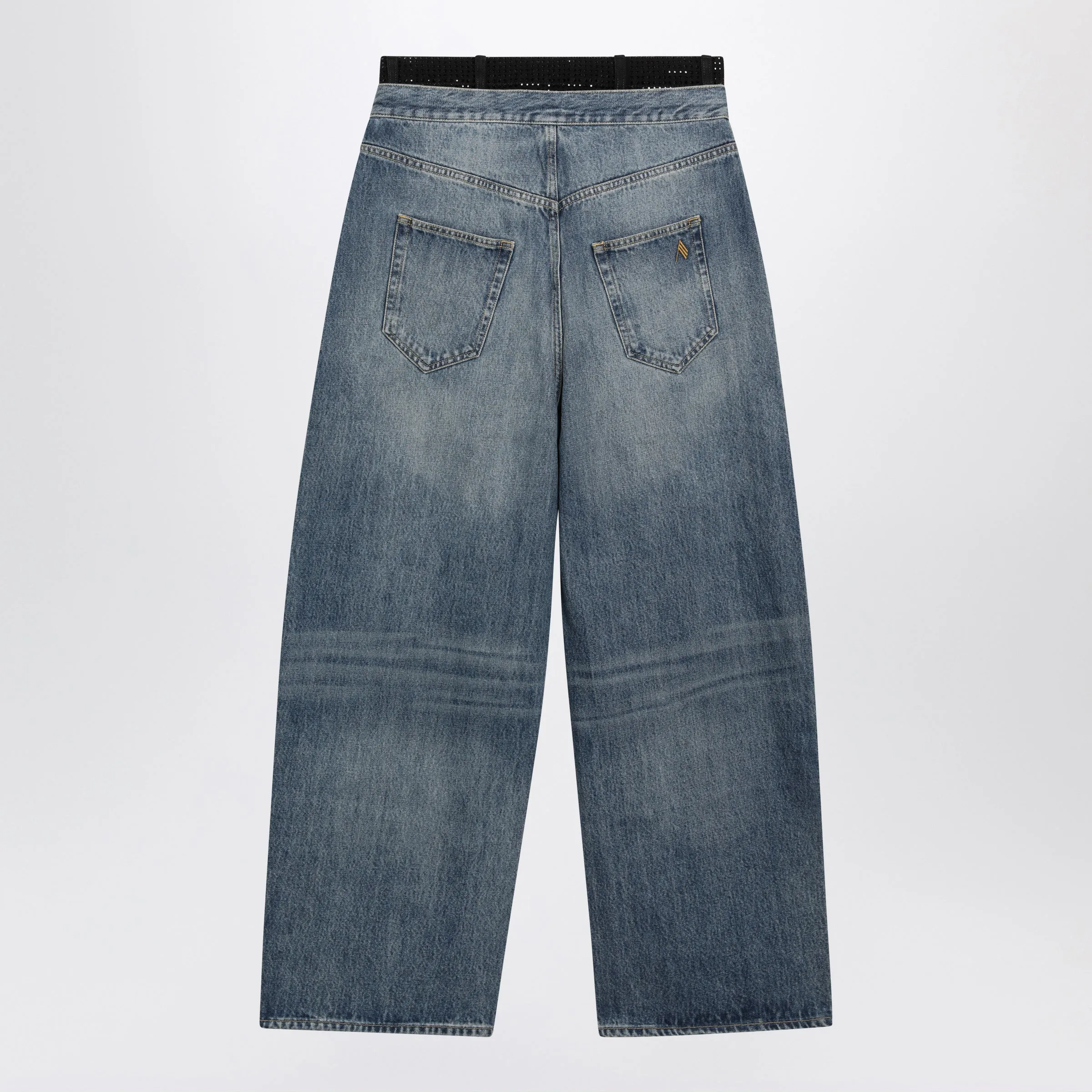 Blue And Black Wide-Leg Jeans With Double Waistband sold by Wanan Luxury product image thumbnail 2