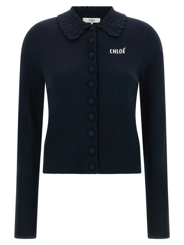 Collared Cardigan Blue made by Chloe