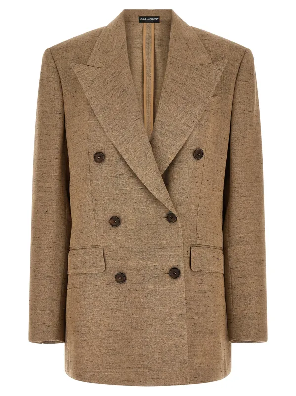 Double-Breasted Blazer Beige made by Dolce & Gabanna