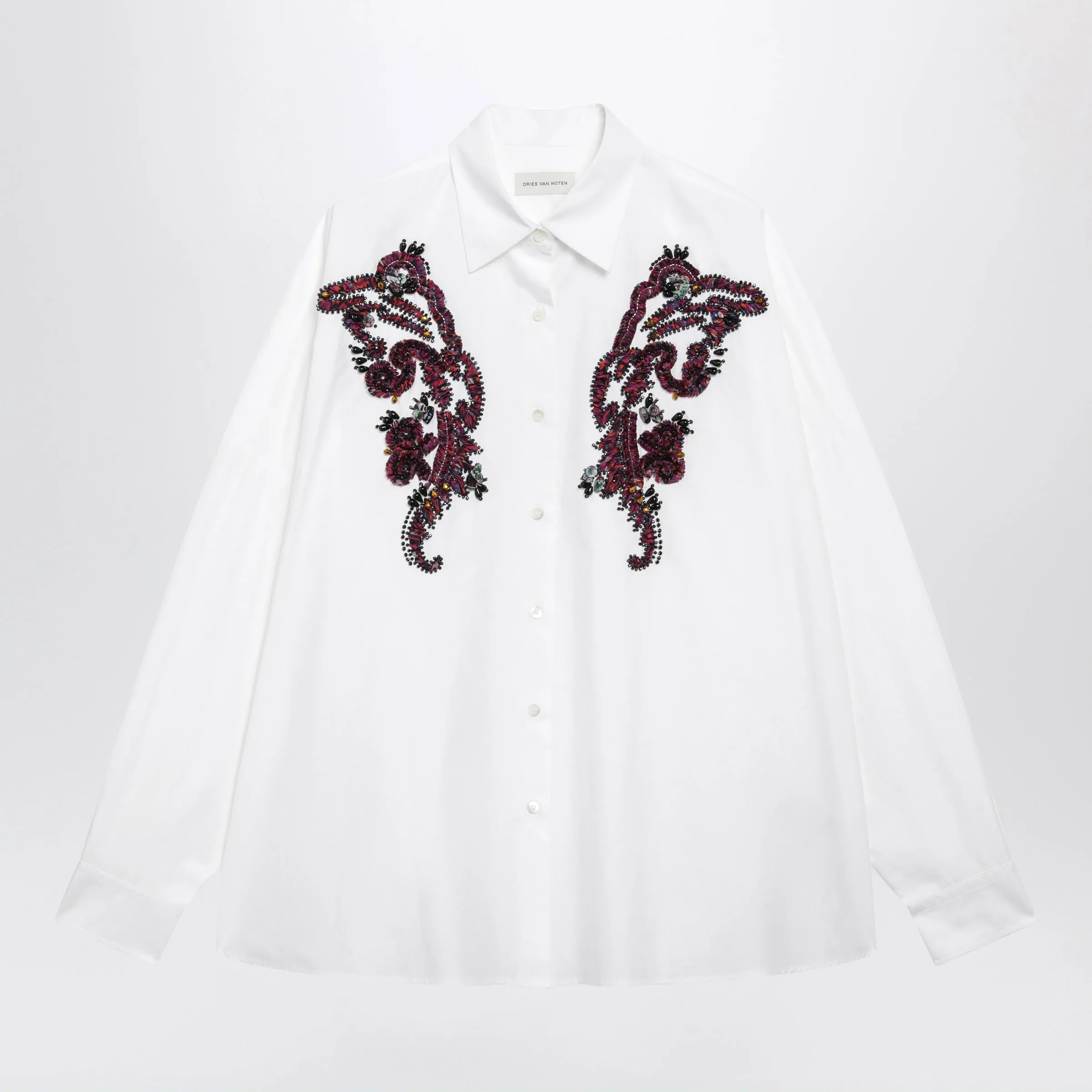 White Embroidered Cotton Shirt sold by Wanan Luxury