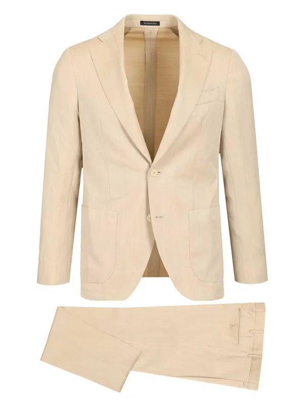 Herringbone Wool Suit Dresses Beige made by Wanan Luxury