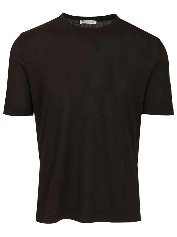 Linen T-Shirt Black made by Wanan Luxury