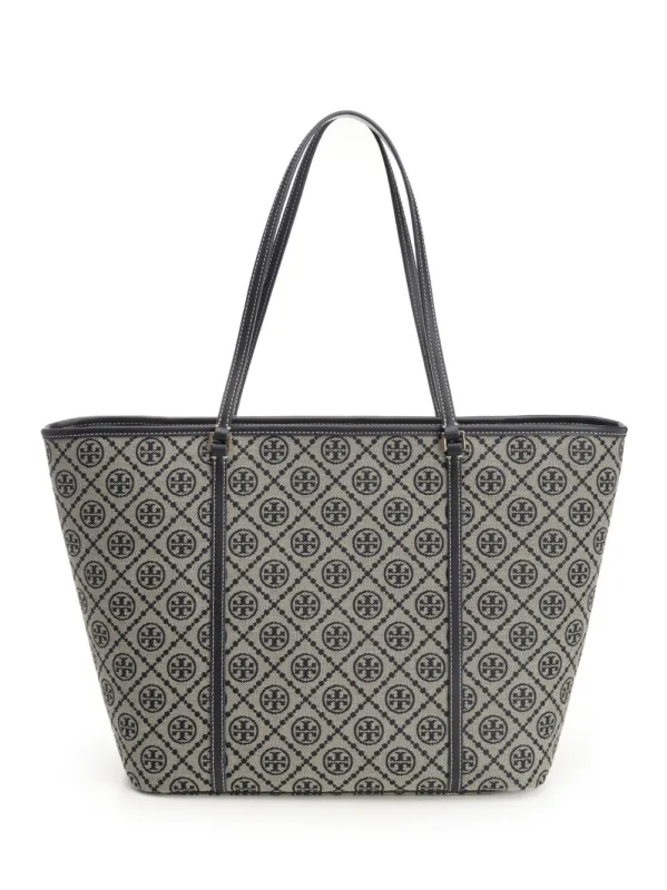 T Monogram Shoulder Bags Blue made by Tory Burch