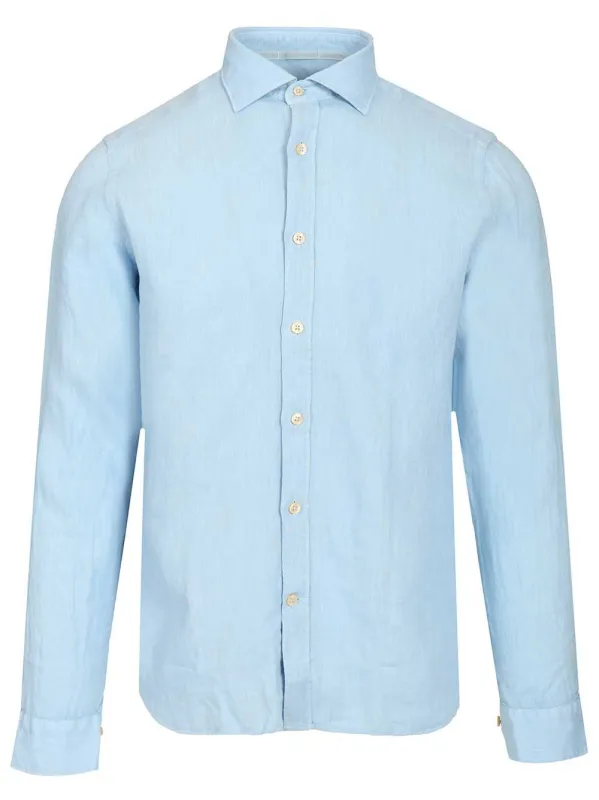 Linen Shirt Shirts Light Blue made by Wanan Luxury