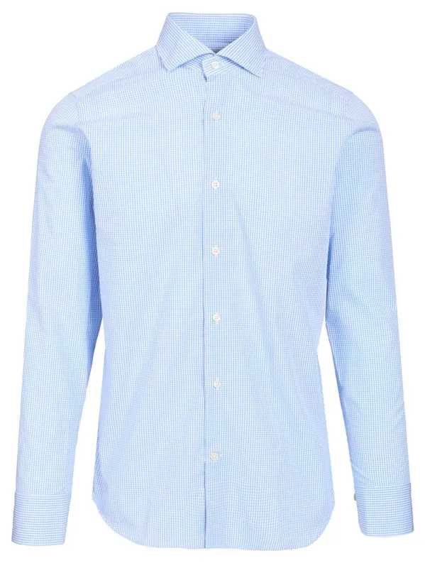 Vichy Cotton Shirt Shirts Blue made by Wanan Luxury