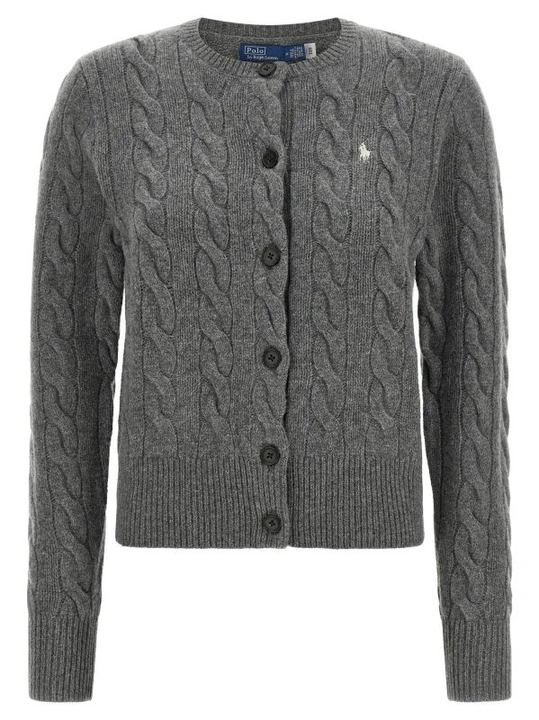 Cable Knit Cardigan Sweaters And Cardigans Gray made by Polo by Ralph Lauren