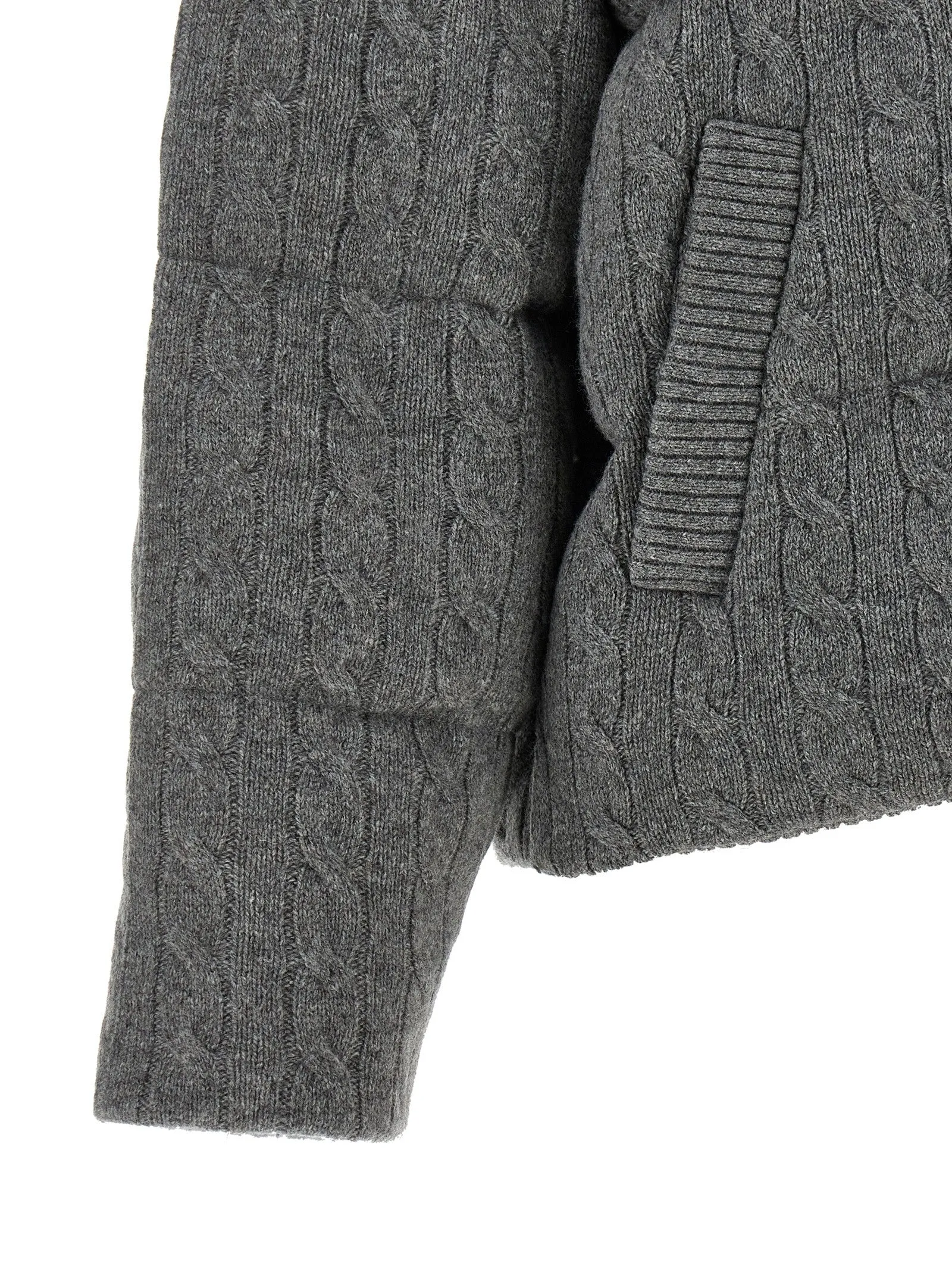 Knitted Braided Down Jacket Gray sold by Wanan Luxury product image thumbnail 4