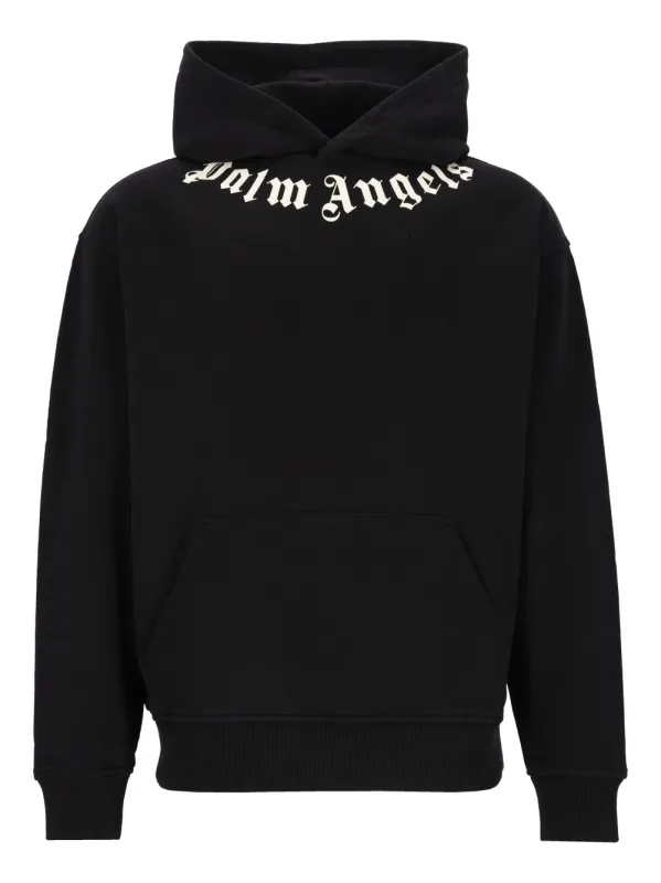Neck Logo Hoodie Sweatshirts Black made by Palm Angels
