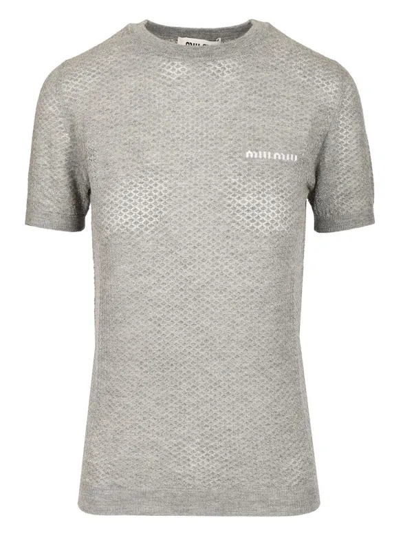 Cashmere Sweater Knitwear Grey made by Miu Miu
