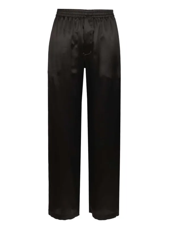 Silk Satin Trousers Black made by Yves Saint Laurent