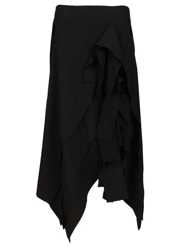 Lightweight Wool Midi Skirt Black made by Bottega Veneta