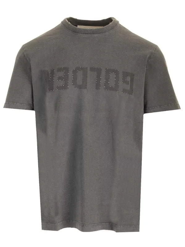 Distressed T-Shirt Grey made by Golden Goose