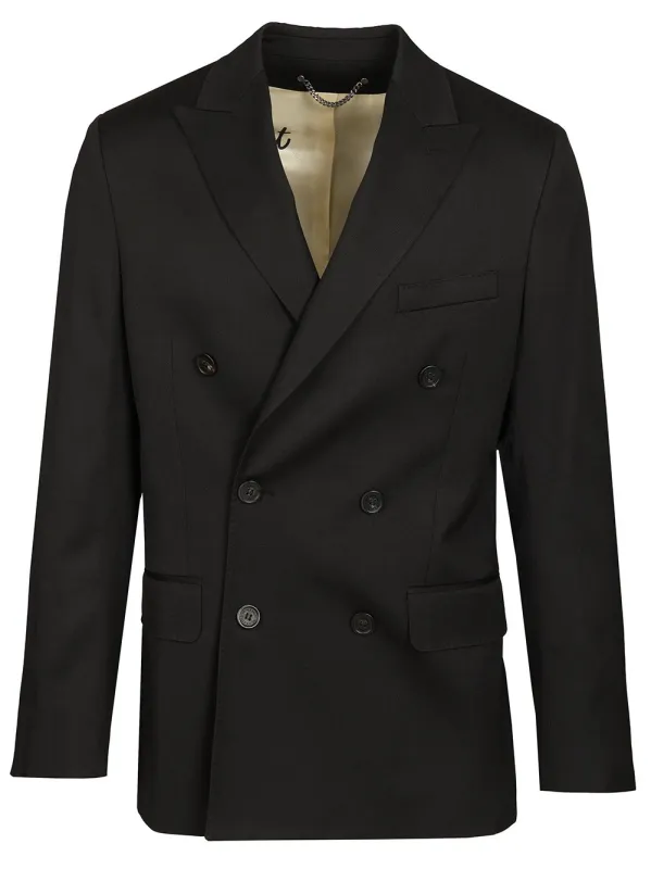 Double-Breasted Wool Jacket Black made by Golden Goose