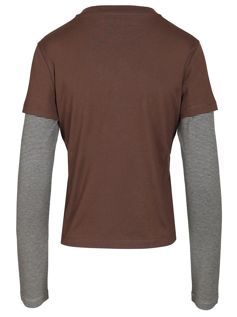 Long-Sleeved Double-Layer T-Shirt Brown sold by Wanan Luxury product image thumbnail 2
