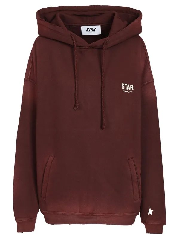 Oversized Star Sweatshirt Bordeaux made by Golden Goose