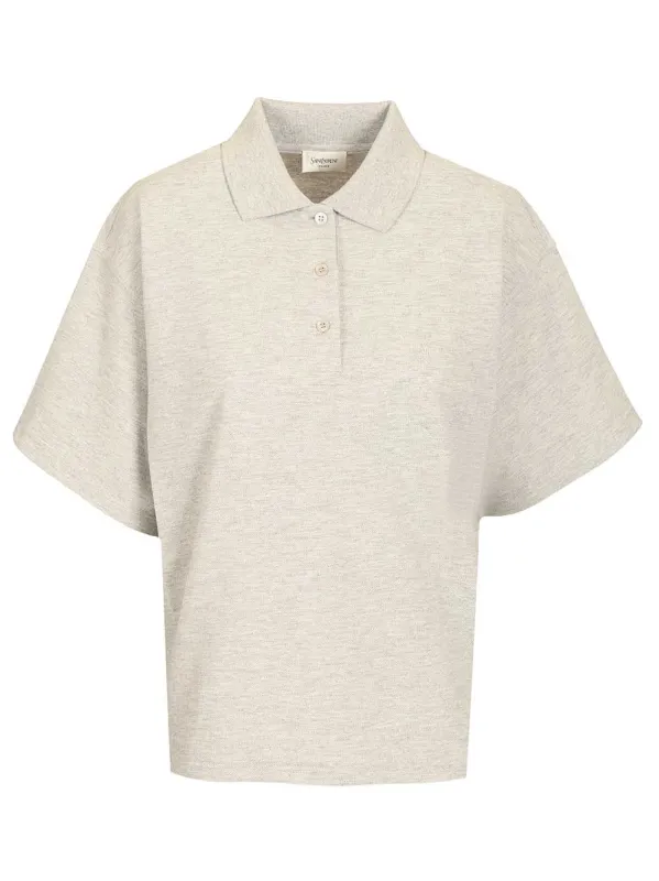 Oversized Polo Shirt Black made by Yves Saint Laurent