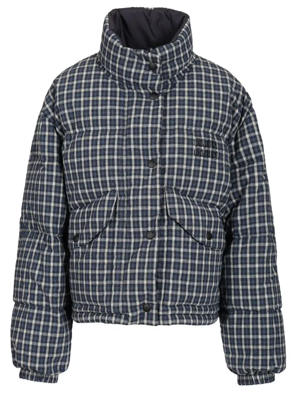 Reversible Down Jacket Coats Blue made by Miu Miu