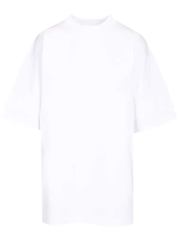 Layered Cotton T-Shirt White made by Alaia