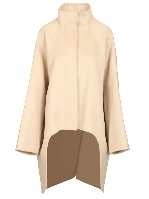 Asymmetrical Coat Knitwear Beige made by Alaia