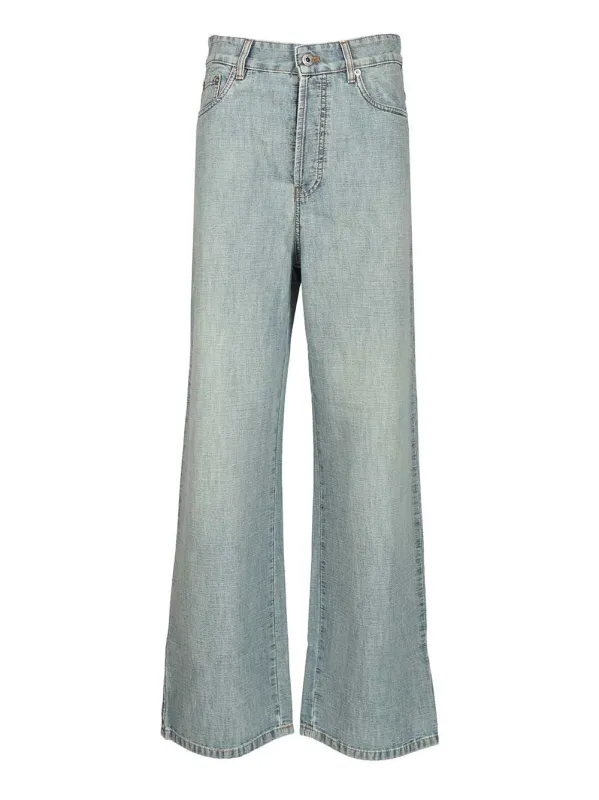Chambray Denim Trousers Jeans Light Blue made by Miu Miu