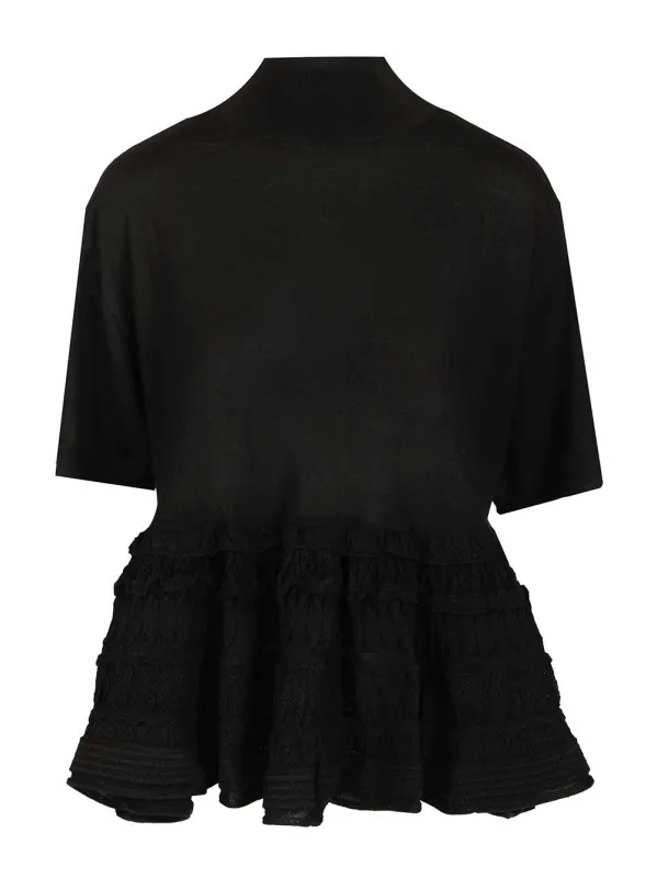 Cryoline Wool Top Knitwear Black made by Alaia