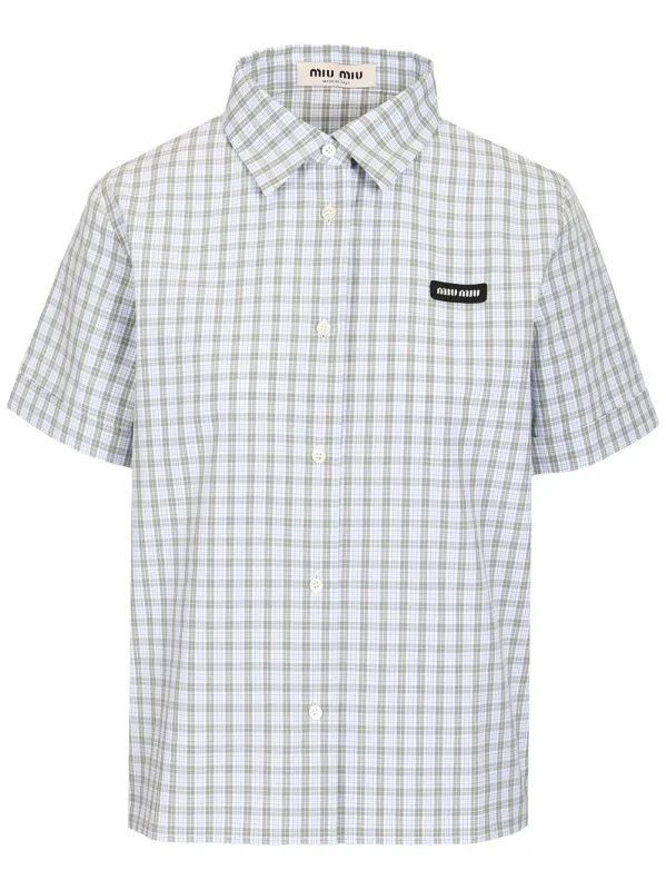 Checked Poplin Shirt Multicolor made by Miu Miu